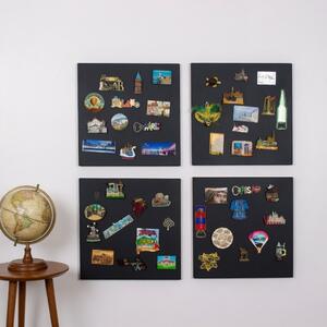 Bezrámové tabule na magnetky čierne - SET 4ks 40x40 cm