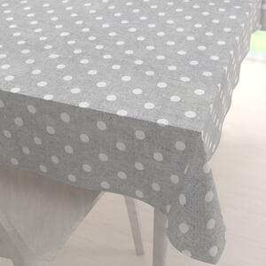 Biante Dekoračný obdĺžnikový obrus Porto PRT-018 Biele bodky na sivom režnom 50x100 cm