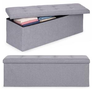 ModernHome Prešívaný úložný box 111x38 cm - svetlo sivá ModernHome