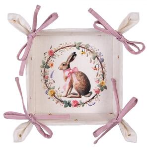 Košík na pečivo zajac s kvetmi Easter Whispers Collection - 35*35*8 cm - Clayre & Eef