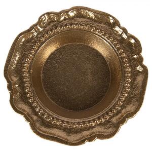 Zlatá antik dekoračná okrúhla miska Raw Gold - Ø 12*2 cm - Clayre & Eef