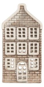 Sivý keramický domček na čajovú sviečku Lamont - 7*7*14 cm - Clayre & Eef
