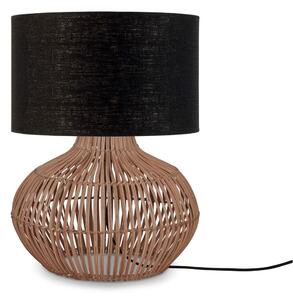 Stolová lampa s textilným tienidlom v čierno-prírodnej farbe (výška 48 cm) Kalahari – Good&Mojo