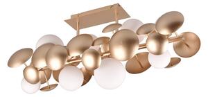 Stropné svietidlo so skleneným tienidlom v zlato-bielej farbe 76x22 cm Bubble – Trio Select