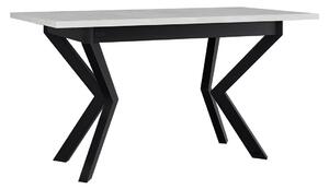 Jedálenský stôl Elarno 80 x 140/180 IV, Morenie: biela - L, Farby nožičiek: čierne kovové Mirjan24 5903211275869