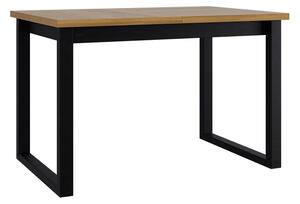 Jedálenský stôl Elarno 92 x 160/240 III L, Morenie: biela - L, Farby nožičiek: čierne kovové Mirjan24 5903211275821