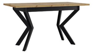 Jedálenský stôl Elarno 80 x 140/180 IV, Morenie: dub artisan L, Farby nožičiek: čierne kovové Mirjan24 5903211275876
