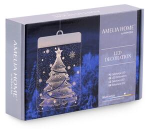 AmeliaHome LED svetelná ozdoba na okno CHRISTMAS TREE biela