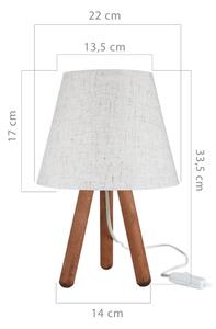 Stolová lampa s textilným tienidlom v bielo-prírodnej farbe (výška 33,5 cm) – Squid Lighting