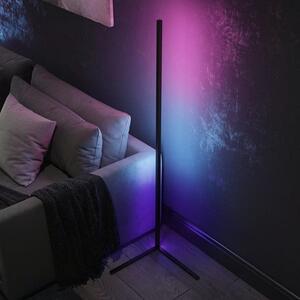 Čierna stmievateľná LED stojacia lampa na diaľkové ovládanie (výška 150 cm) – Squid Lighting