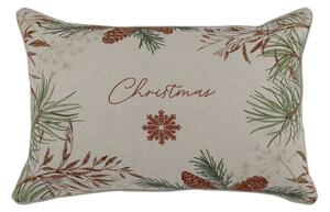 Béžová obliečka na vankúš s jedličkou Aix Christmas - 50*35 cm - Chic Antique