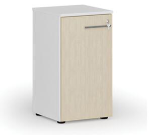 Nízka kancelárska skriňa s dverami PRIMO WHITE, 740 x 400 x 420 mm, biela/breza