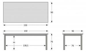Doppler SALERNO - hliníkový záhradný stôl 150 x 90 x 76 cm