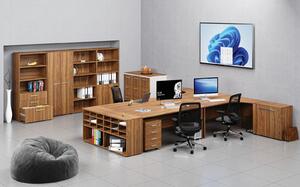 Kancelársky písací stôl rovný PRIMO WOOD, 1200 x 800 mm, orech