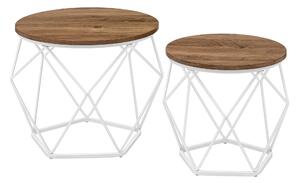 SADA KONFERENČNÝCH STOLÍKOV, hnedá, biela, kov, kompozitné drevo, 50/50/40 cm MID.YOU - Stolíky do obývačky, Online Only