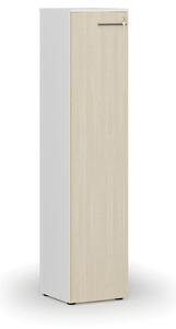 Úzka kancelárska skriňa PRIMO WHITE, 1781 x 400 x 420 mm, biela/čerešňa