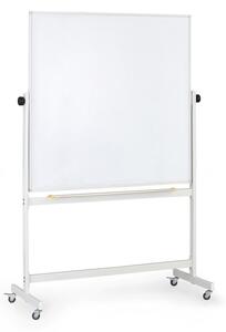 Mobilná otočná magnetická tabuľa, lakovaný povrch, 1200 x 1200 mm