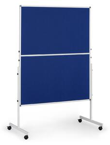 Mobilná informačná tabuľa, sklopná, modrá látka, 1200 x 1500 mm