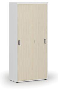 Skriňa so zasúvacími dverami PRIMO WHITE, 1781 x 800 x 420 mm, biela/breza