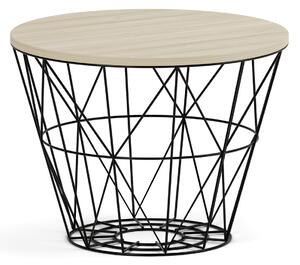 Okrúhly konferenčný stolík STILO, priemer 60 cm, dub prírodný