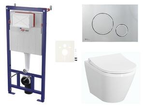 Cenovo zvýhodnený závesný WC set SAT do ľahkých stien / predstenová montáž + WC VitrA Integra SIKOSSINTRESU71K