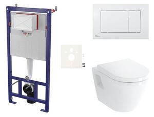 Cenovo zvýhodnený závesný WC set SAT do ľahkých stien / predstenová montáž + WC VitrA Integra SIKOSSINTSC20K