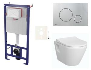 Cenovo zvýhodnený závesný WC set SAT do ľahkých stien / predstenová montáž + WC VitrA Integra SIKOSSINTRE71K