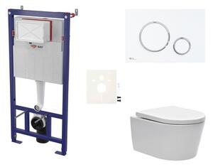 Cenovo zvýhodnený závesný WC set SAT do ľahkých stien / predstenová montáž + WC SAT Brevis SIKOSSBR76K
