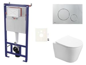 Cenovo zvýhodnený závesný WC set SAT do ľahkých stien / predstenová montáž + WC SAT Infinitio SIKOSSIN71K