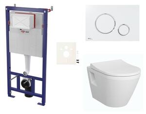 Cenovo zvýhodnený závesný WC set SAT do ľahkých stien / predstenová montáž + WC VitrA Integra SIKOSSINTRE70K