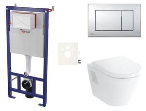 Cenovo zvýhodnený závesný WC set SAT do ľahkých stien / predstenová montáž + WC VitrA Integra SIKOSSINTSC21K