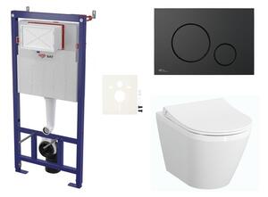 Cenovo zvýhodnený závesný WC set SAT do ľahkých stien / predstenová montáž + WC VitrA Integra SIKOSSINTRESU68K