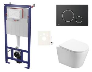 Cenovo zvýhodnený závesný WC set SAT do ľahkých stien / predstenová montáž + WC SAT Infinitio SIKOSSIN78K