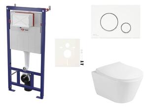 Cenovo zvýhodnený závesný WC set SAT do ľahkých stien / predstenová montáž + WC Glacera Ava SIKOSSAVA70K