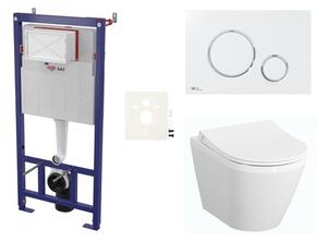 Cenovo zvýhodnený závesný WC set SAT do ľahkých stien / predstenová montáž + WC VitrA Integra SIKOSSINTRESU70K