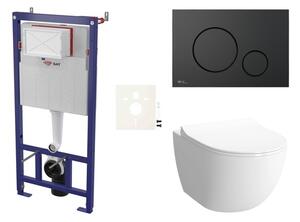 Cenovo zvýhodnený závesný WC set SAT do ľahkých stien / predstenová montáž + WC VitrA Sento SIKOSSSEN68K
