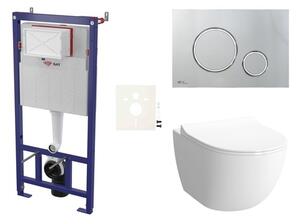 Cenovo zvýhodnený závesný WC set SAT do ľahkých stien / predstenová montáž + WC VitrA Sento SIKOSSSEN71K