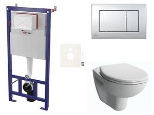 Cenovo zvýhodnený závesný WC set SAT do ľahkých stien / predstenová montáž + WC VitrA Normus SIKOSSNORBO21K