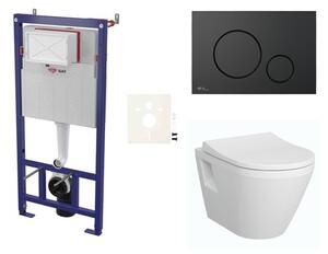 Cenovo zvýhodnený závesný WC set SAT do ľahkých stien / predstenová montáž + WC VitrA Integra SIKOSSINTRE68K