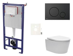 Cenovo zvýhodnený závesný WC set SAT do ľahkých stien / predstenová montáž + WC SAT Brevis SIKOSSBR68K