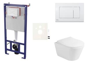 Cenovo zvýhodnený závesný WC set SAT do ľahkých stien / predstenová montáž + WC Glacera Ava SIKOSSAVA20K