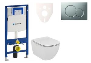 Cenovo zvýhodnený závesný WC set Geberit do ľahkých stien / predstenová montáž + WC Ideal Standard Tesi 111.300.00.5NF3