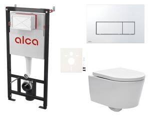 Cenovo zvýhodnený závesný WC set Alca do ľahkých stien / predstenová montáž + WC SAT Brevis SIKOASW8