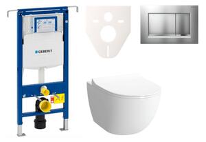 Cenovo zvýhodnený závesný WC set Geberit do ľahkých stien / predstenová montáž + WC VitrA VitrA Shift SIKOGES4N7