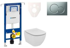 Cenovo zvýhodnený závesný WC set Geberit do ľahkých stien / predstenová montáž + WC Ideal Standard Tesi 111.355.00.5NF3