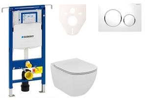 Cenovo zvýhodnený závesný WC set Geberit do ľahkých stien / predstenová montáž + WC Ideal Standard Tesi 111.355.00.5NF4