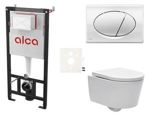 Cenovo zvýhodnený závesný WC set Alca do ľahkých stien / predstenová montáž + WC SAT Brevis SIKOASW2