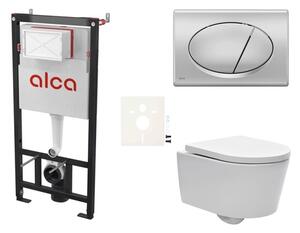 Cenovo zvýhodnený závesný WC set Alca do ľahkých stien / predstenová montáž + WC SAT Brevis SIKOASW3