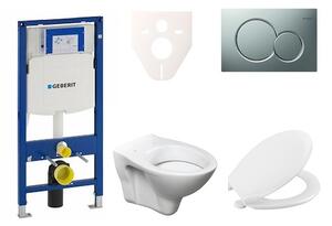Cenovo zvýhodnený závesný WC set Geberit do ľahkých stien / predstenová montáž + WC Ceramia S-Line Pro 111.300.00.5NR3