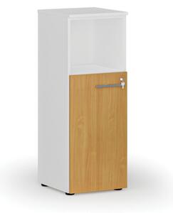 Kombinovaná kancelárska skriňa PRIMO WHITE, 1087 x 400 x 420 mm, biela/buk